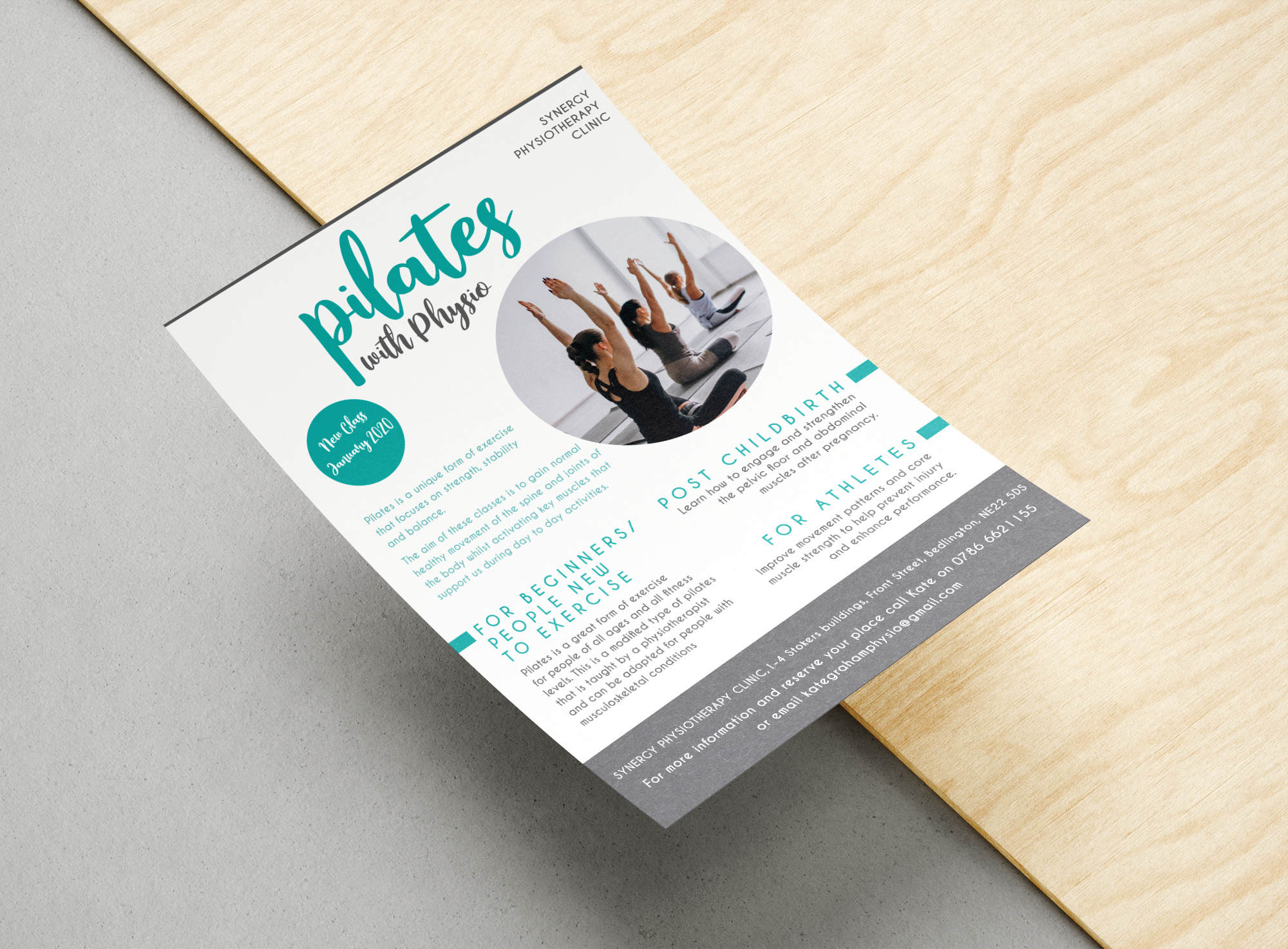pilates logo branding design services newcastle flyer